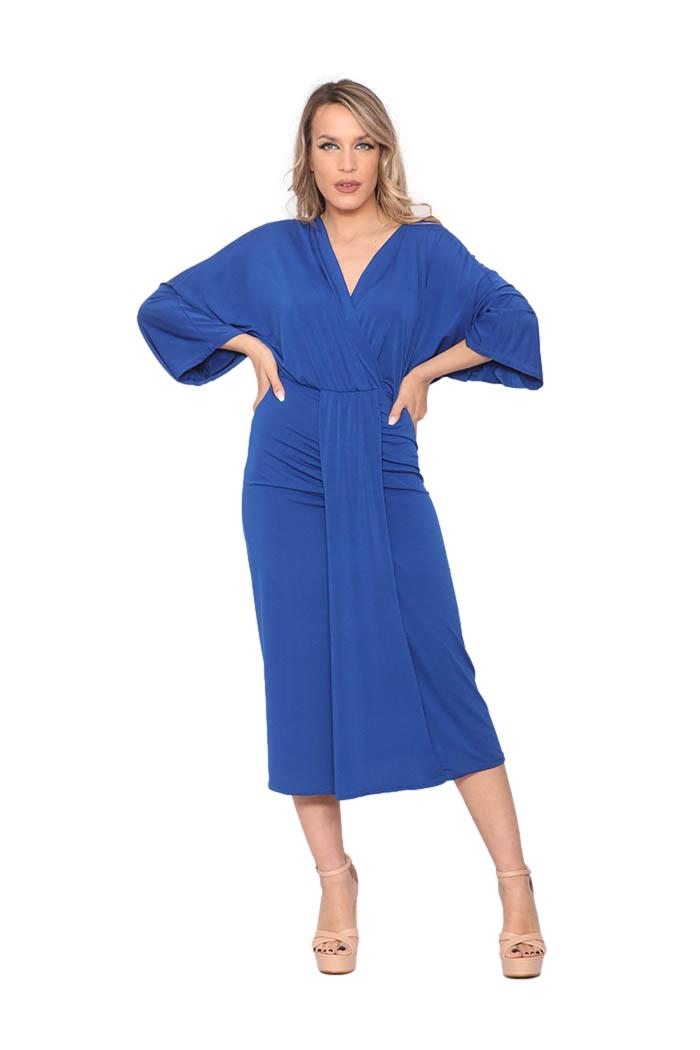Φόρεμα Κρουαζέ Με Σχέδιο Σε Μπλε Ρουά
